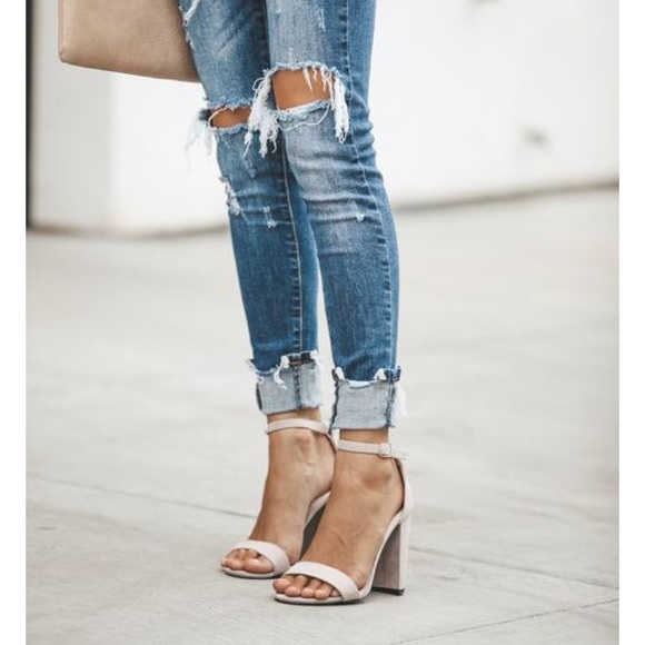 Cashmere Ankle Strap Heels - Picture 2 of 6